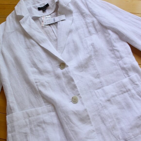 J.Crew 100% linen white light weight Jacket size 6 - Picture 3 of 8